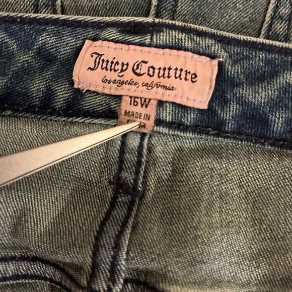 Juicy Couture Plus-Size Blue Juicy Spell-Out Stretch Straight Leg Jeans Sz 16W - Picture 10 of 11